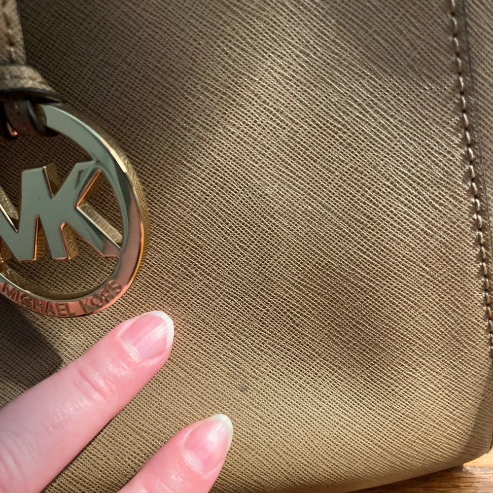 Michael Kors Tan Satchel with Dual Handles and Adjustable Strap - Picture 2 of 9